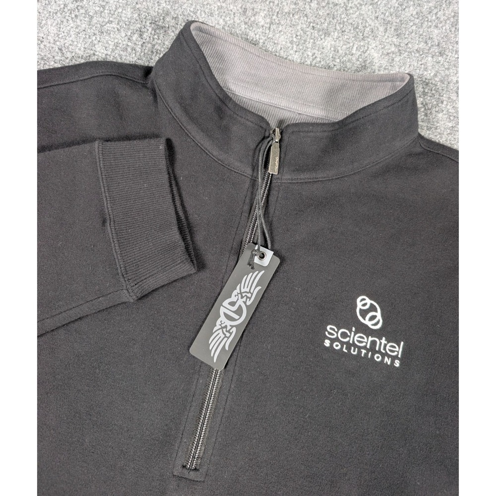 Straight Down Burnside Half Zip Sweater Mens 2XL Black Golf w/Logo‎ NWT